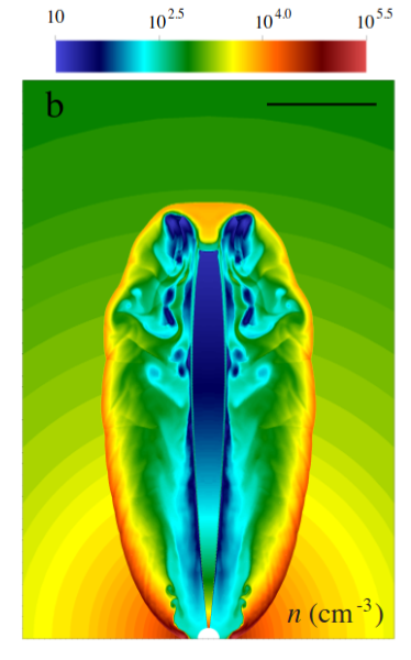 Two-dimensional density structure of a relativistic tidal disruption event jet